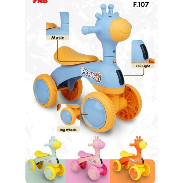 Sepeda Keseimbangan Anak Ride On PMB NYRA F 106 F106 F 107 F107 F 108 KT 3287 Gelembung, ada musik d