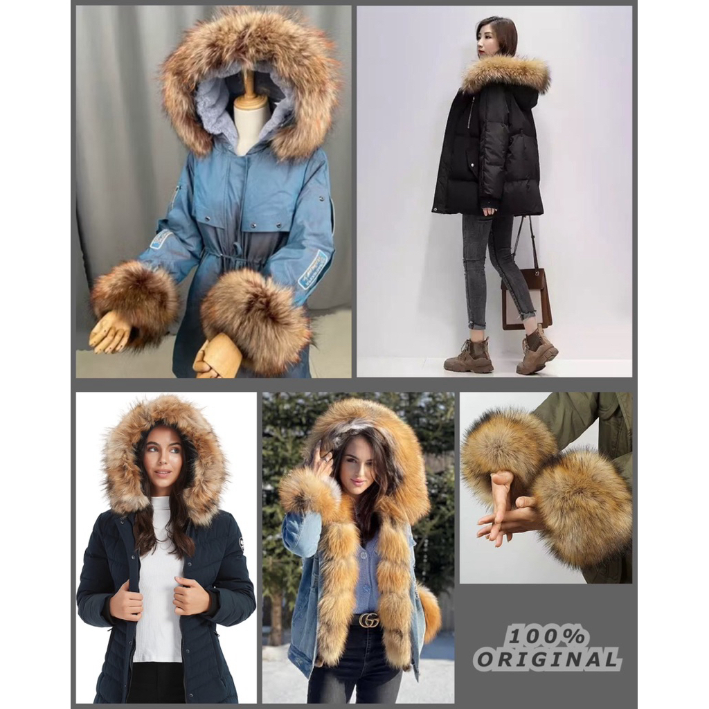 syal bulu rubah asli halus lembut