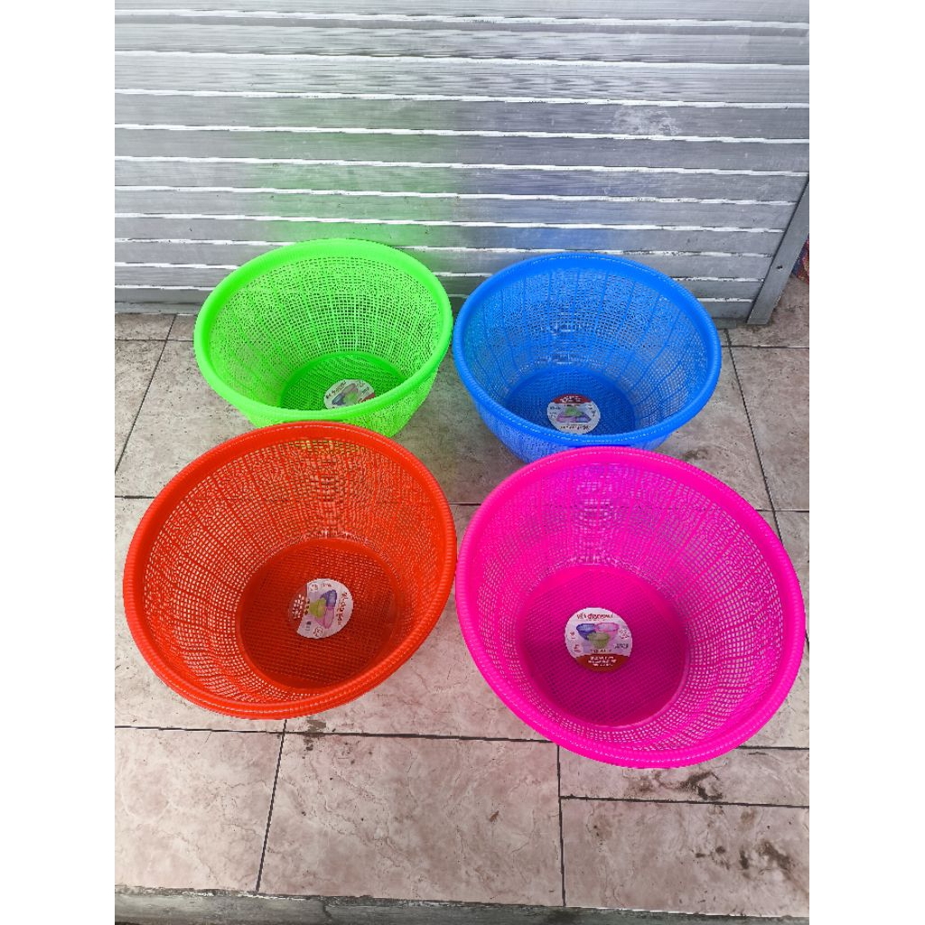 WAKUL NASI BESAR DIAMETER 44CM / WAKUL NASI PLASTIK BENING