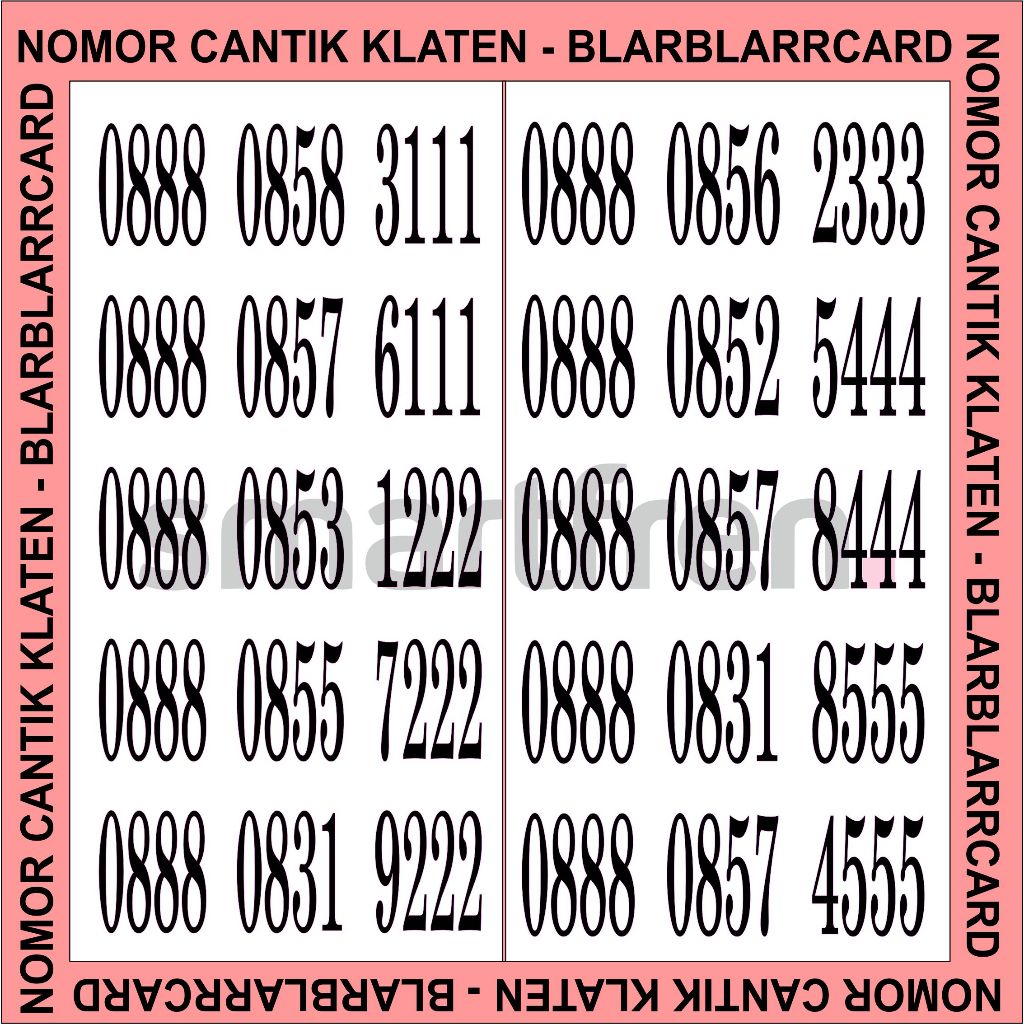 Perdana Nomer - Nomor Cantik Smartfren Double Triple 0888 08XXX 111 222 333 444 555