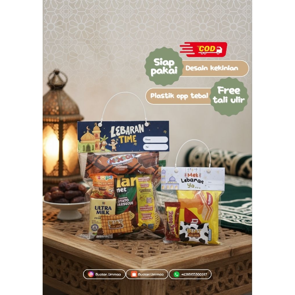 Snack lebaran anak anak - Snack ultah anak - Label snack - Label snack plastik