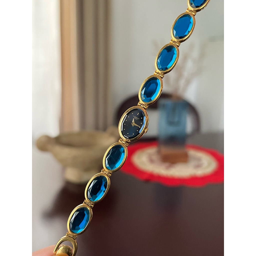 Seiko Lassale with deep sapphire-toned faceted glass