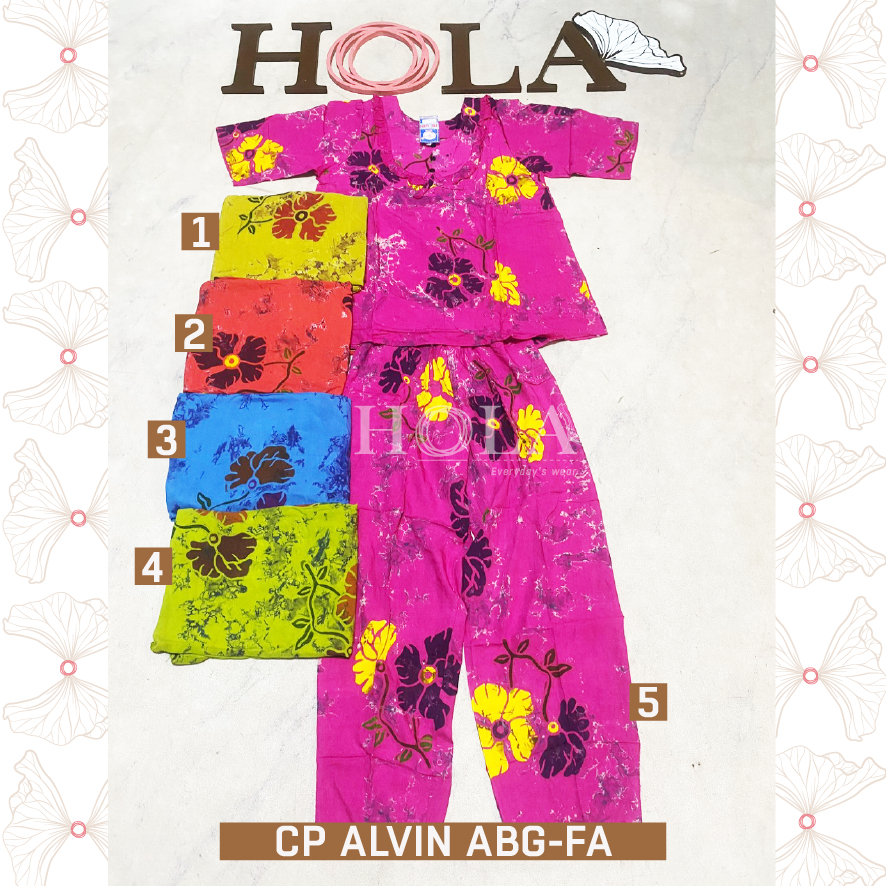 HOLA_FASH | C- Setelan CP ALVIN ABG Lengan 3/4 Batik, Setcel batik, setelan rumahan, setelan santai,