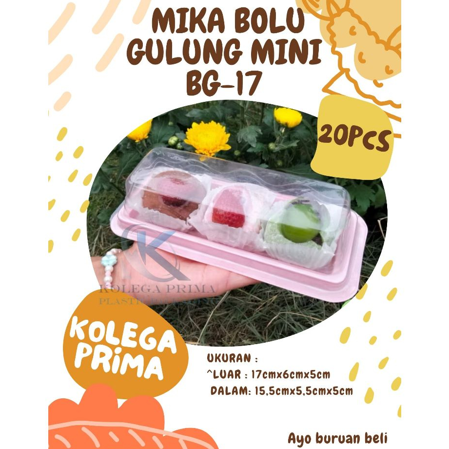 MIKA DONAT MINI ISI 3/ TRAY BOLU GULUNG/ MIKA BG 17/ MIKA MOCHI/ MIKA MURAH ISI 20PCS