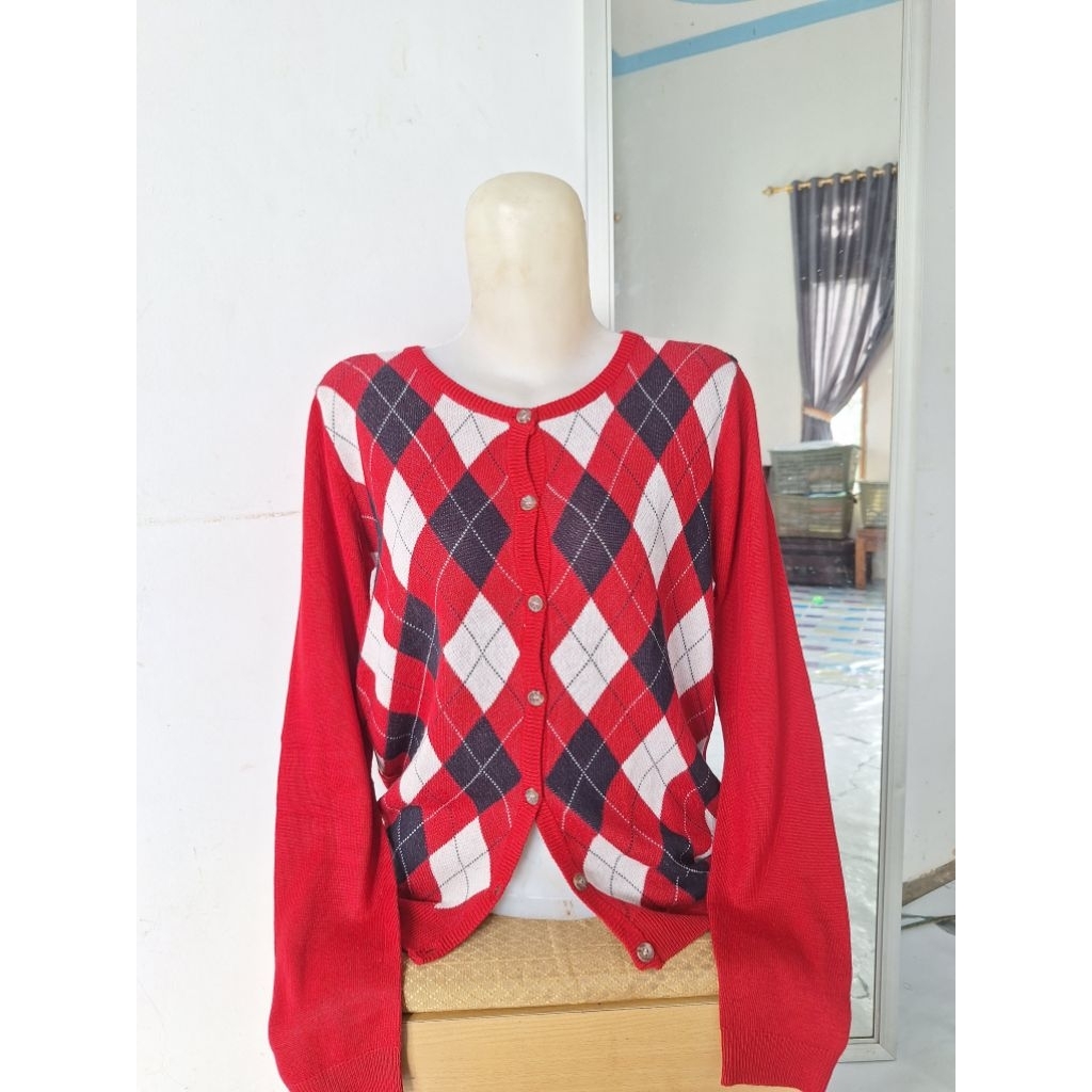 Cardigan rajut motif ketupat + adm