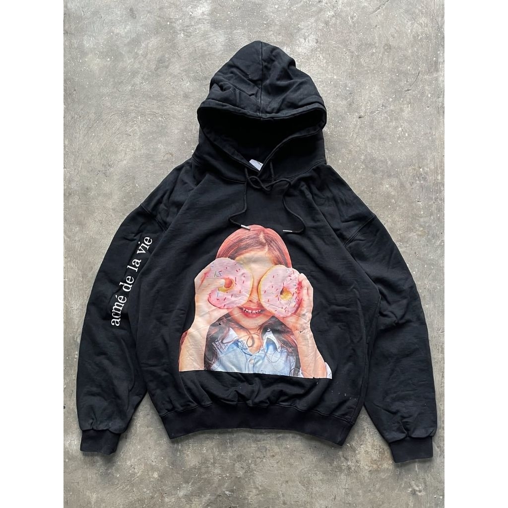 ADLV ACM DE LA VIE HOODIE PRIA WANITA ORIGINAL HITAM