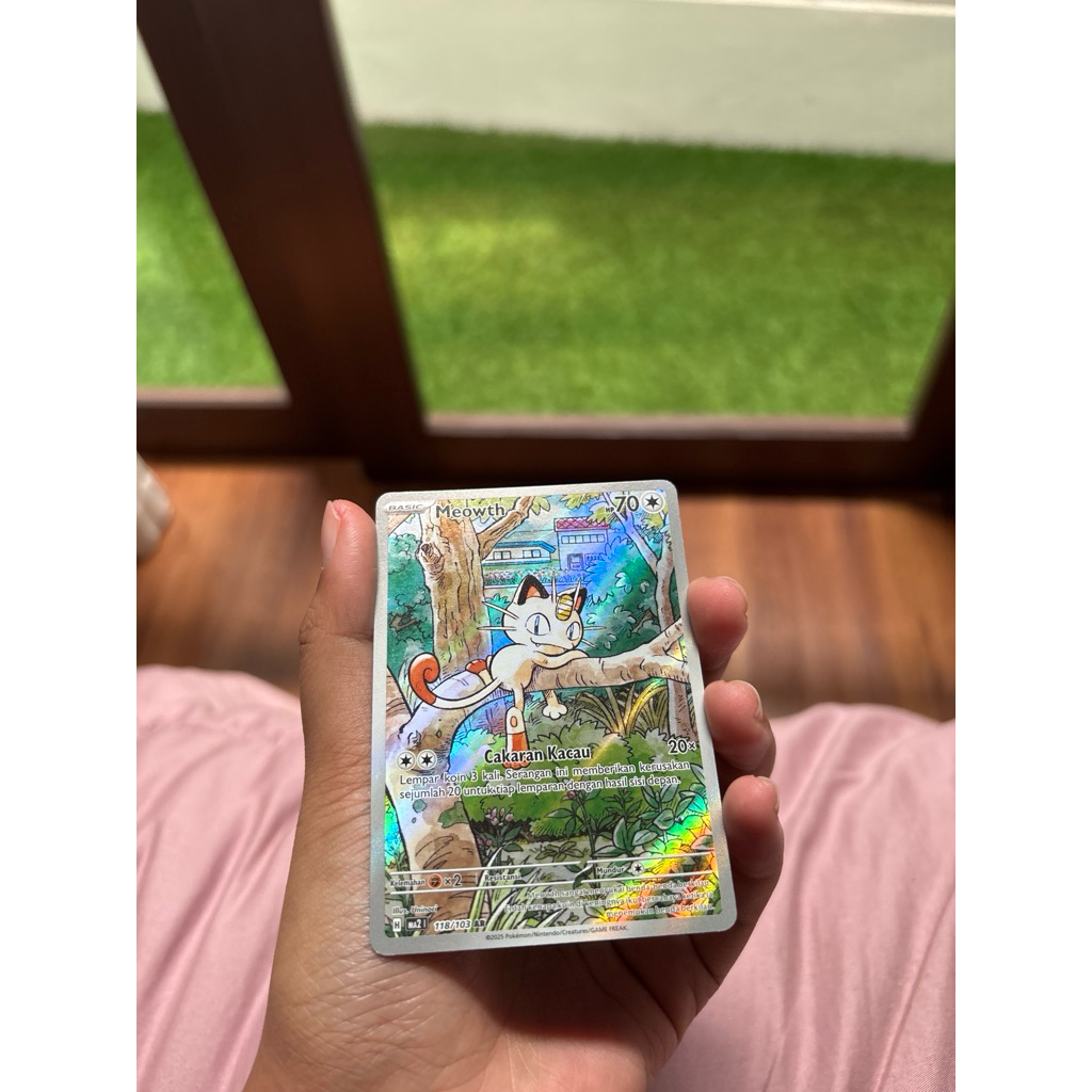 MEOWTH cakara kacau card pokemon kobaran biru AR