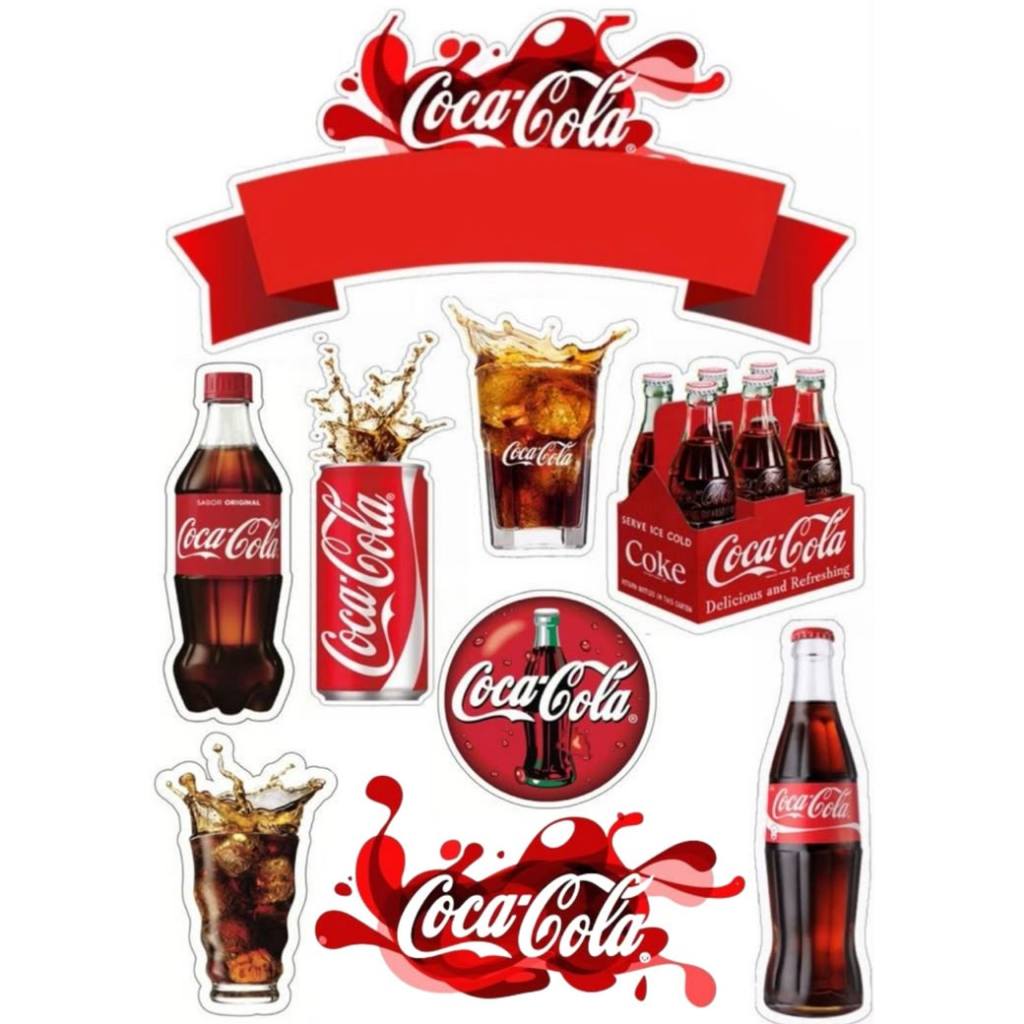 Topper COCA COLA Custom Nama | Hiasan Cake COCA COLA | Topper Kue COCA COLA