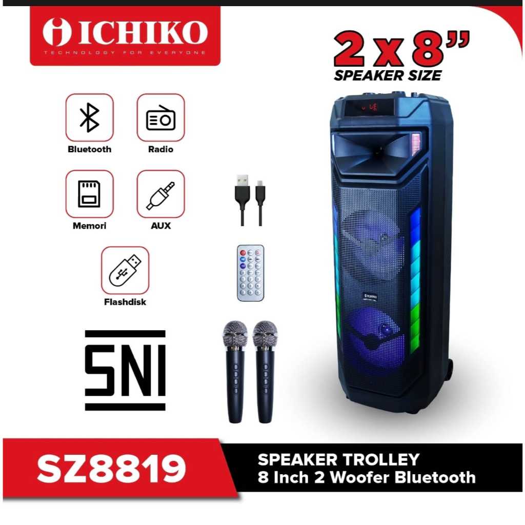 Speaker Bluetooth Ichiko SZ 8819 8 Inch Super Bass