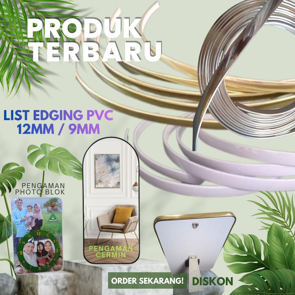LIST PVC Edging Warna Putih Glossy 5meter Untuk Pelindung Cermin, Mdf, Meja