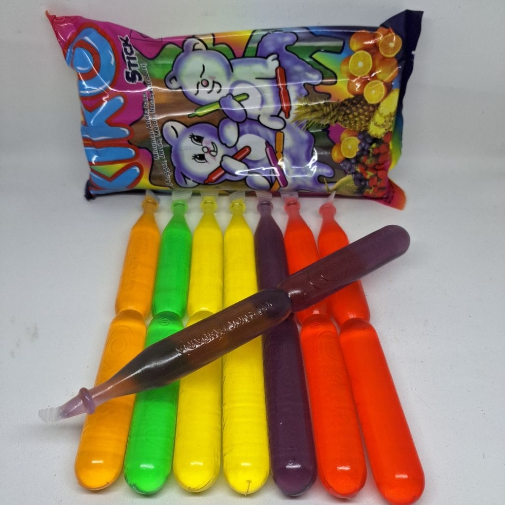 KIKO Es Stik Jelly - 10 Sticks, Rasa Buah Alami, Berserat Tinggi