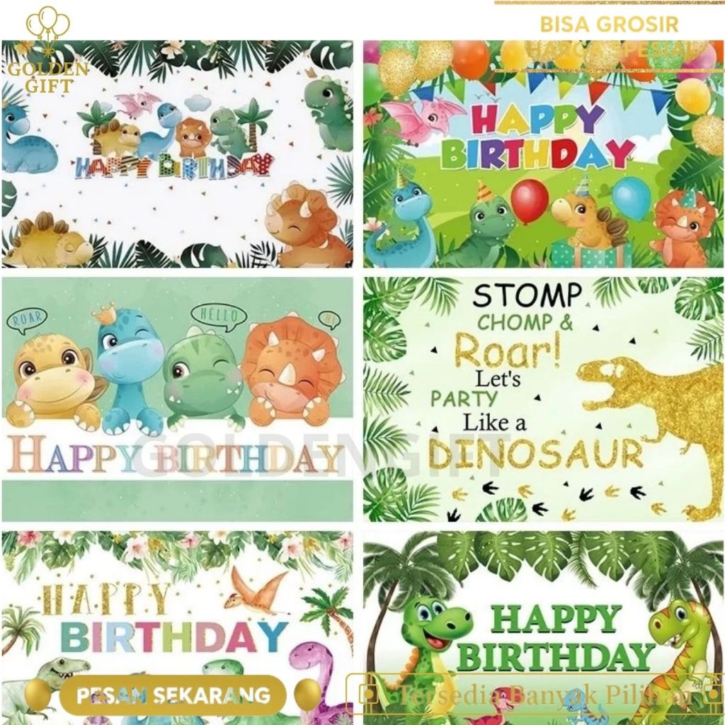 85*125cm Kain Latar Belakang Pesta Tema DInosaurus Background Untuk Dekorasi Pesta Ulang Tahun Backd