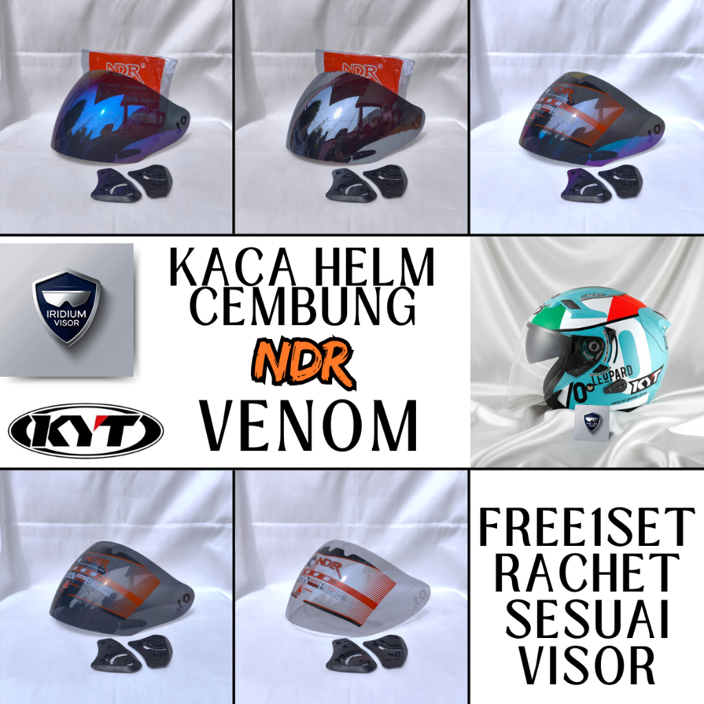 Kaca Helm KYT VENOM Visor Helmet CEMBUNG venom open ganteng kyt iridium murah