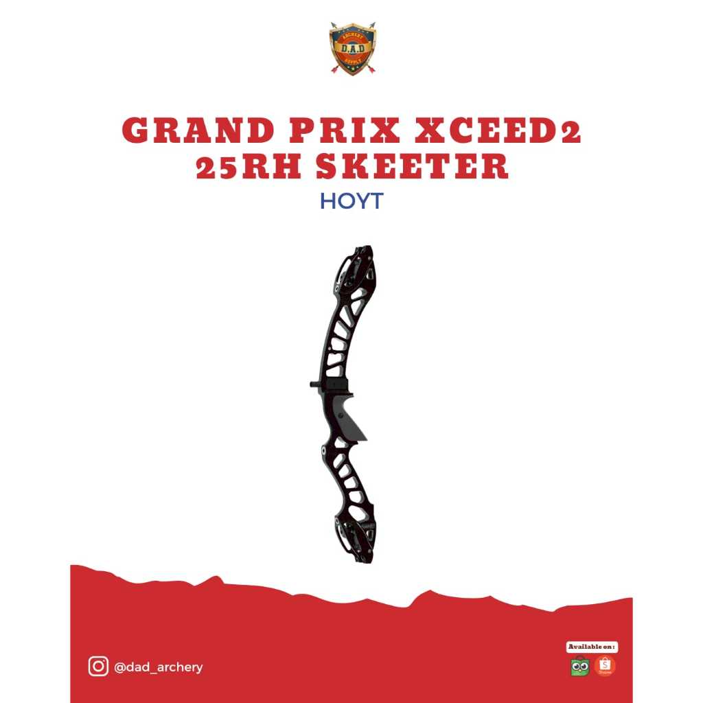 Hoyt Grand Prix Xceed 2 Riser 25” RH – Busur Recurve Olympic Original (Black / Skeeter)