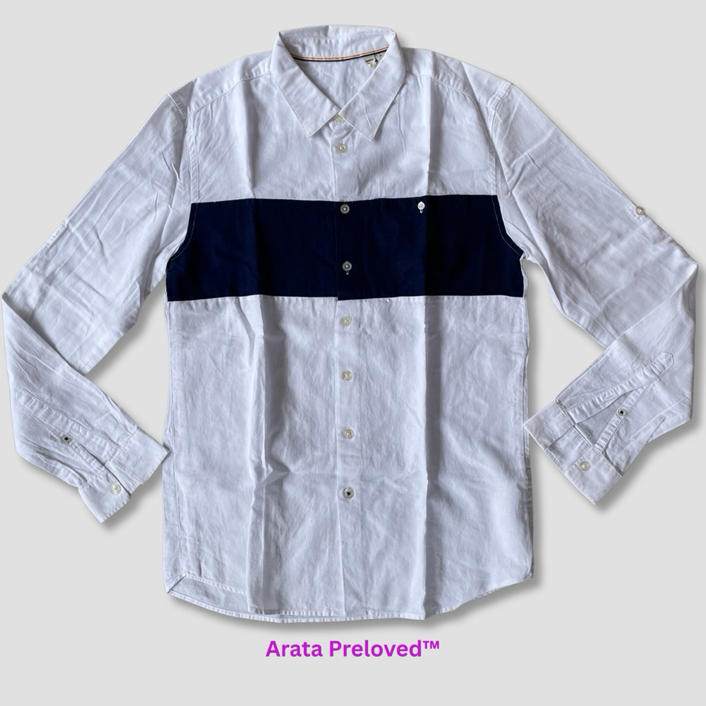 Kemeja Pria Esprit Lengan Panjang Putih Original