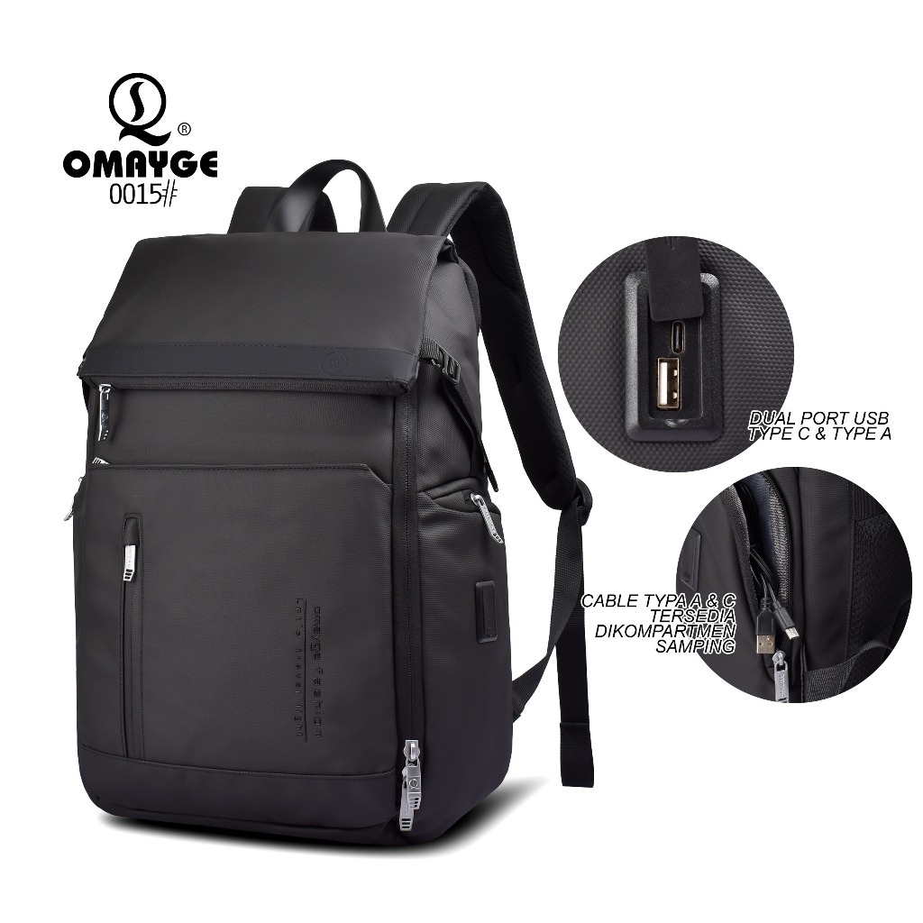 Omayge Tas Ransel Omayge 0015 Tas Backpack Tas Laptop Pria Tas Punggung Kerja