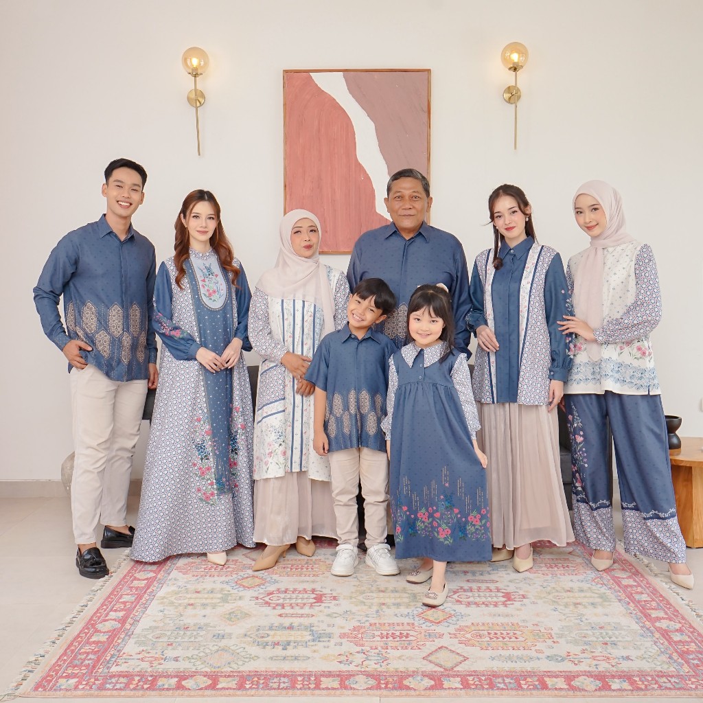 Family Set Senandika Series Dark Denim / Baju Couple Keluarga / Sarimbit Keluarga