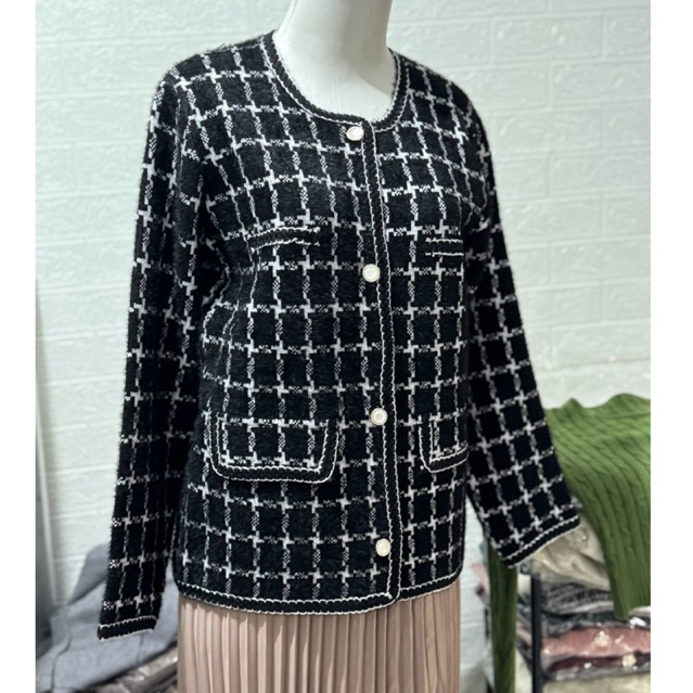 Blazer Wanita Elegan dengan Bahan Tweed Premium, Nyaman Dipakai | Blazer Wanita Korea | Cardigan Raj