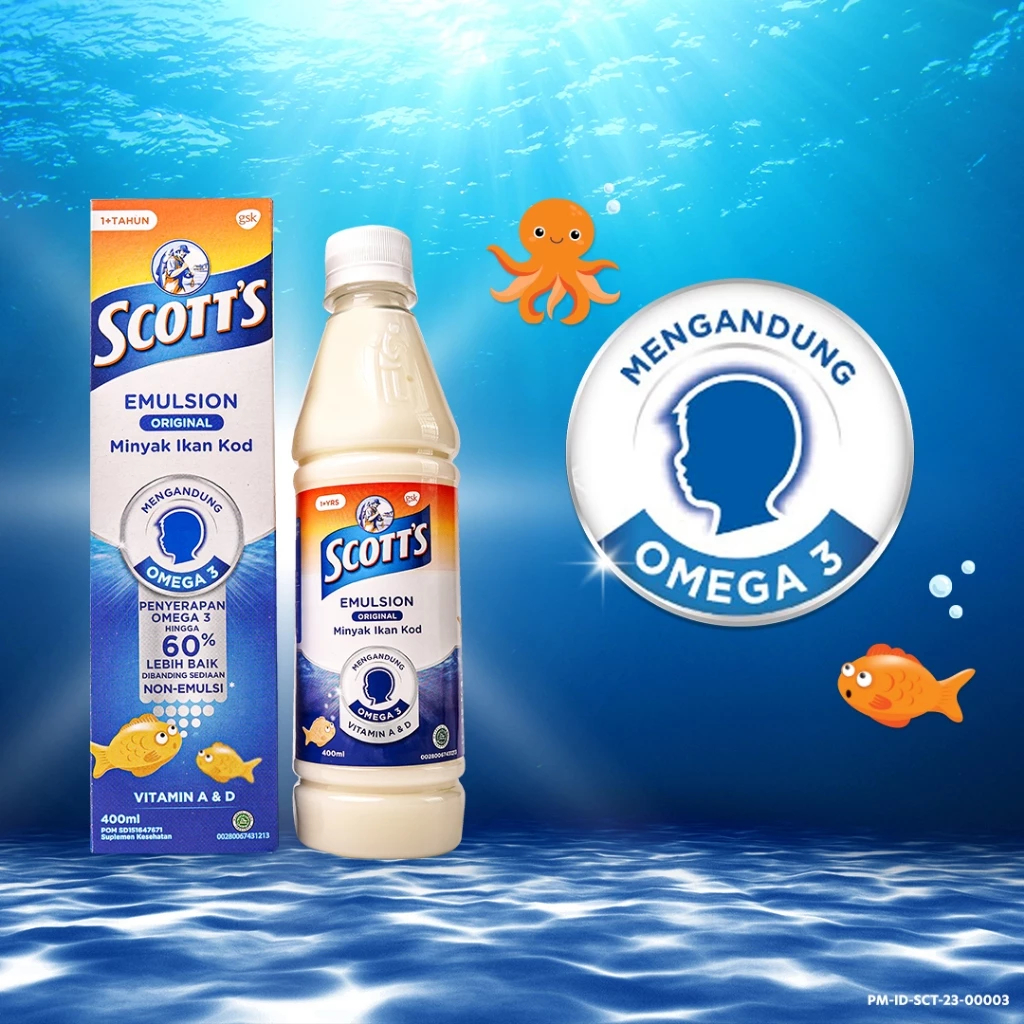 Scott's Emulsion Original 400ml - Vitamin A / Vitamin D / Kalsium / Vitamin Tulang Dan Gigi / Vitami