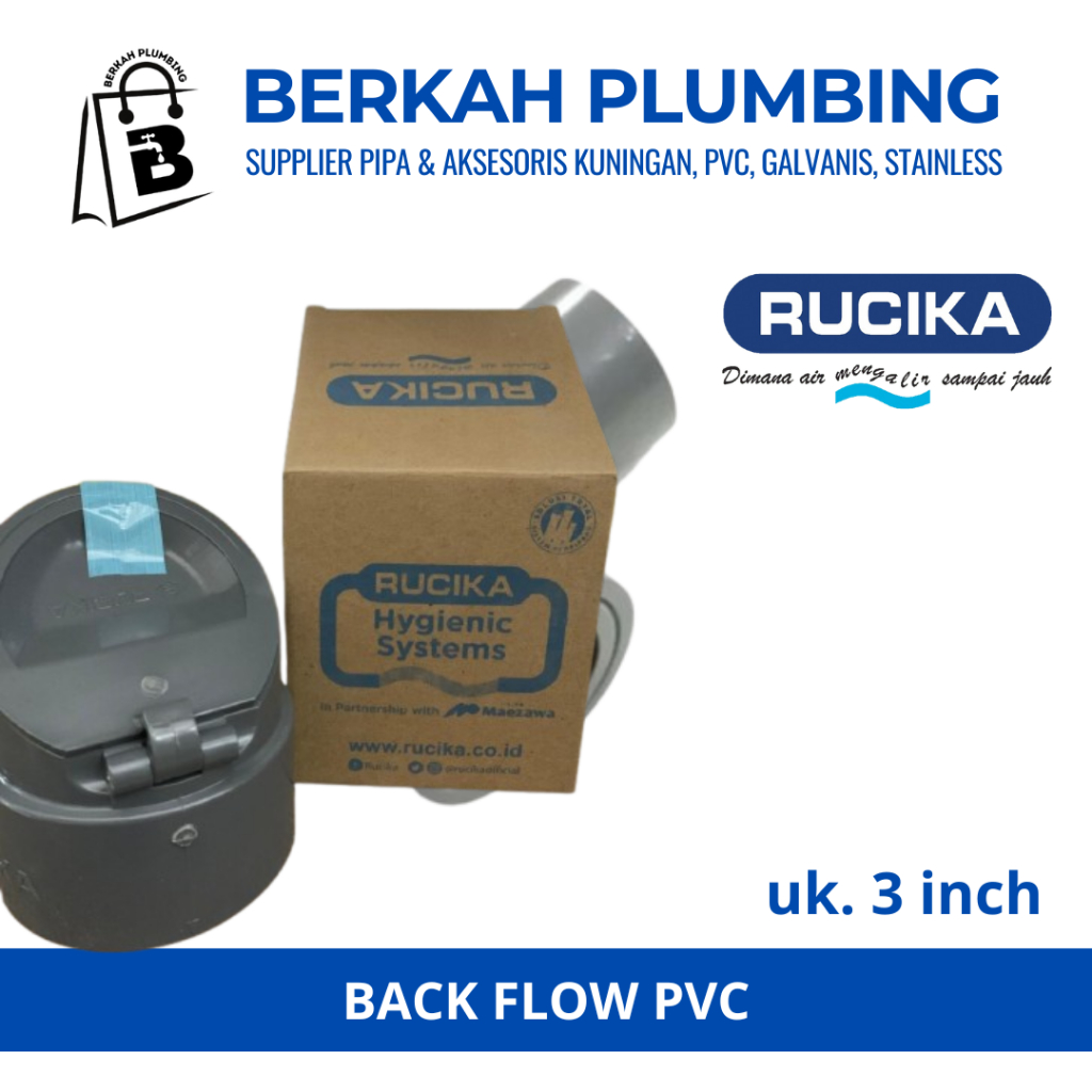 Backflow Valve 3" inch PVC Rucika