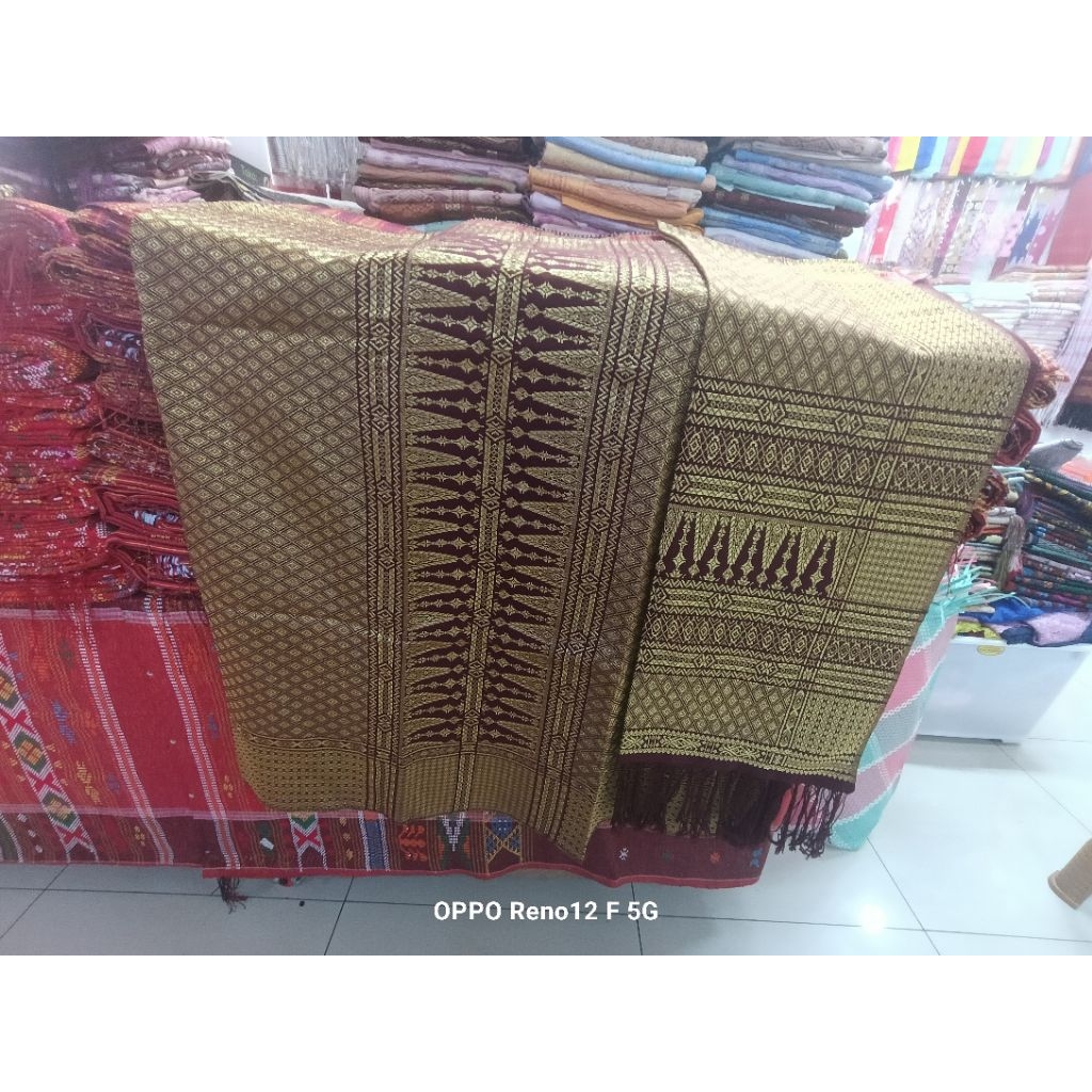 SONGKET TUMTUMAN TTS BENANG KRISTAL MOTIF RUMAH GORGA