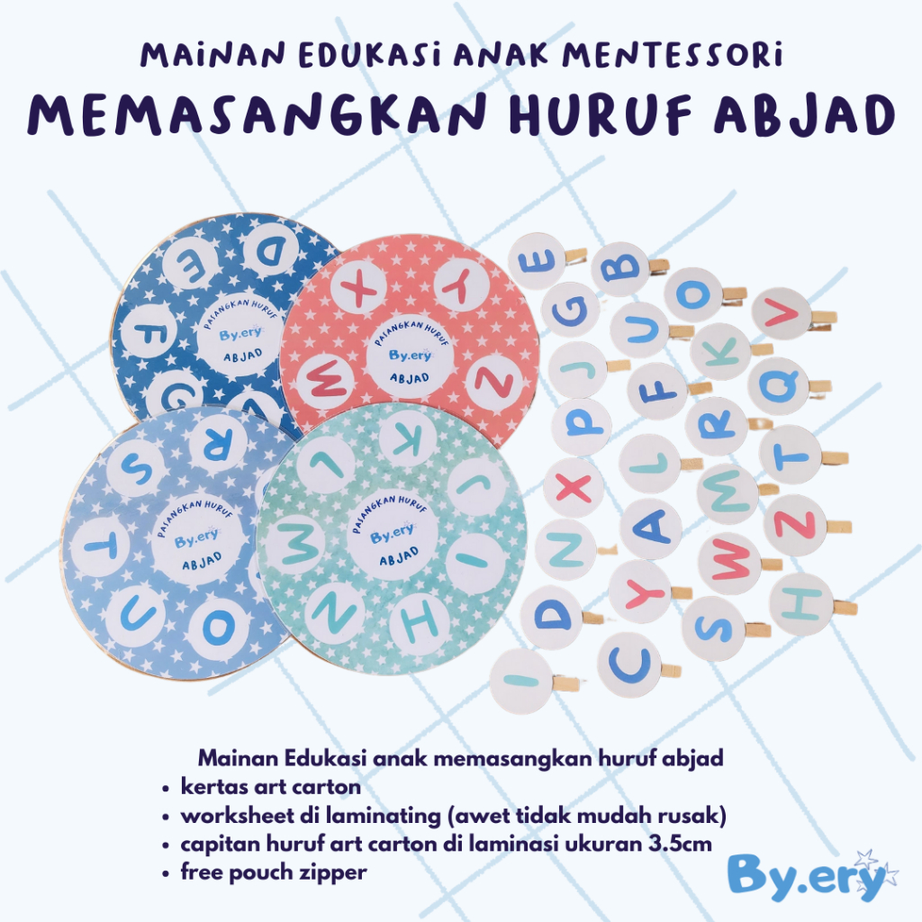 MAINAN EDUKASI ANAK MONTESSORI MEMASANGKAN HURUF ABJAD/ ALFABET DAN HIJAIYAH