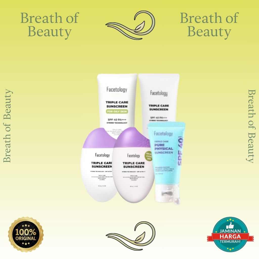 FACETOLOGY TripleCare Sunscreen | Sunscreen Wajah | Perawatan Wajah