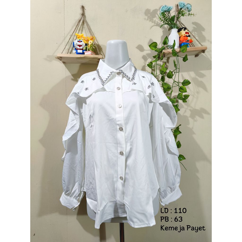 New Atasan katbol  Swarovski Wanita terbaru/blouse Wanita/Atasan Swarovski/blouse katun payet/Atasan