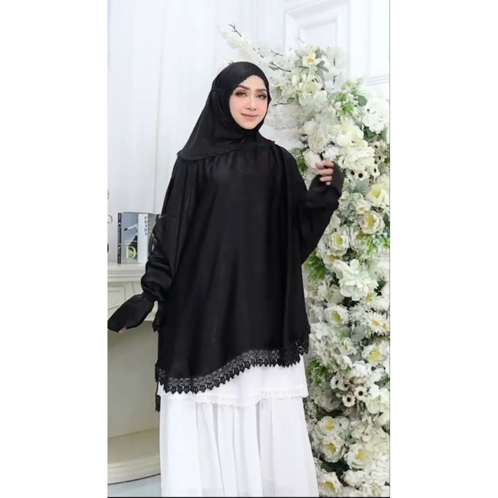 Jilbab Panjang Tangan Bahan Santorini