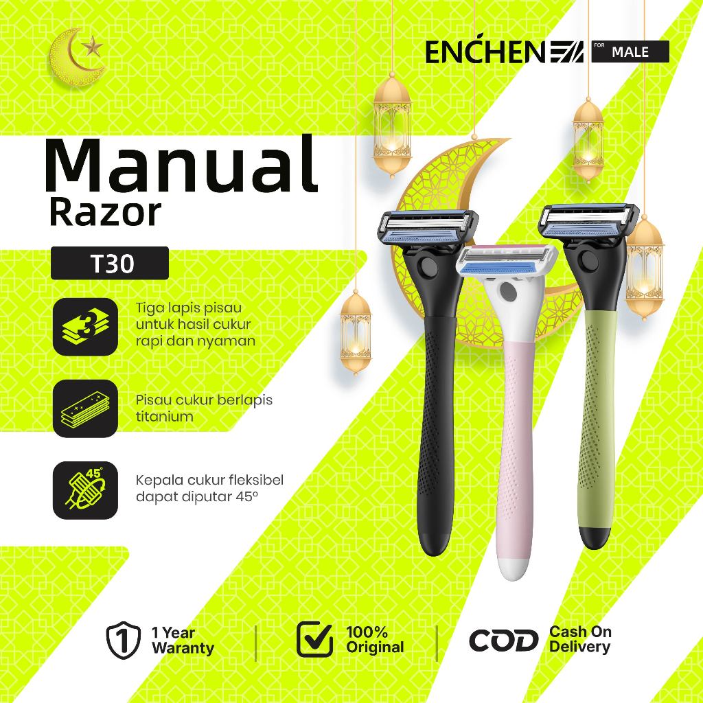 ENCHEN T30  Alat Cukur Comfortglide Razor T30R Razor Pisau Cukur Isi Ulang