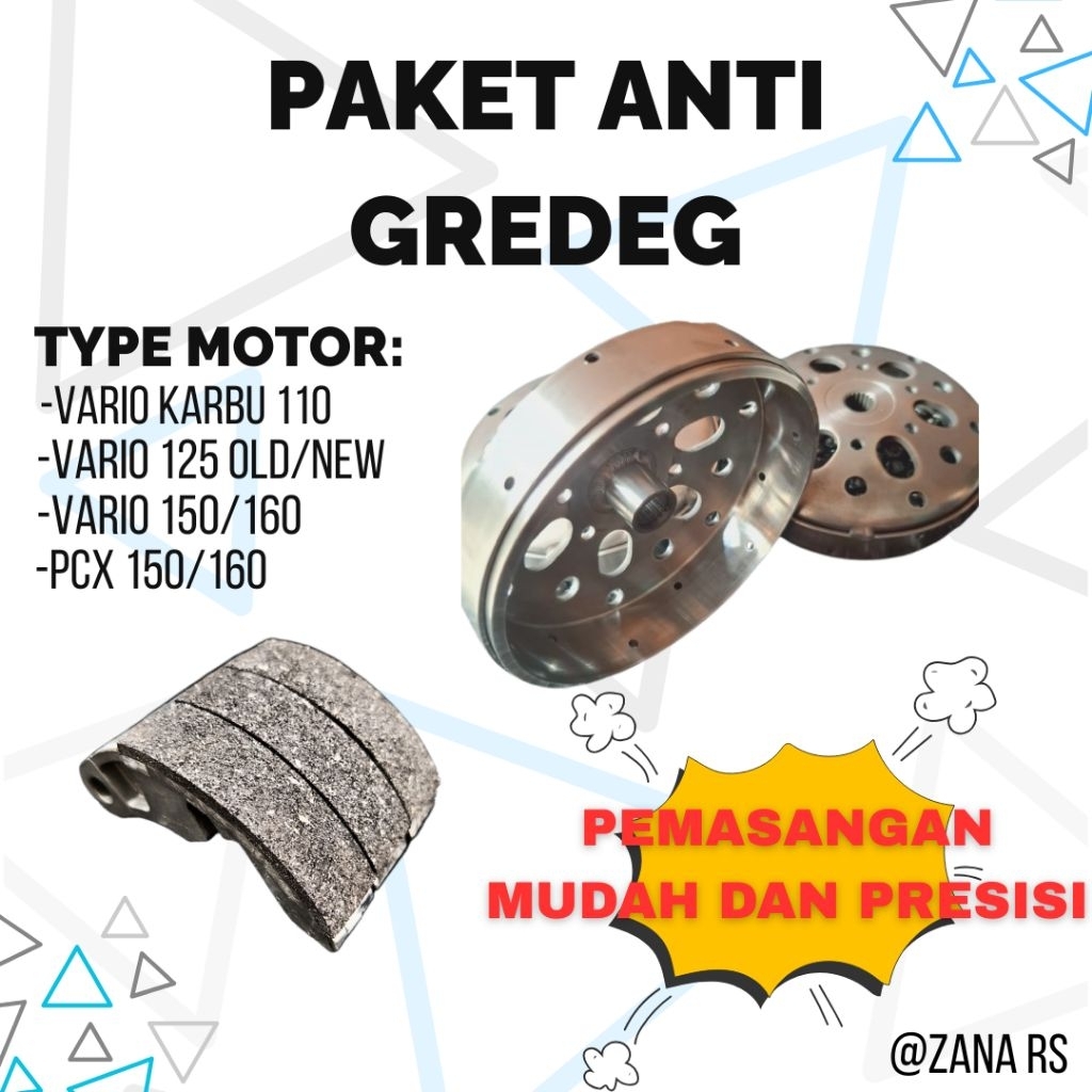paket anti gredeg kampas ganda costum/pantekan dan mangkok ganda costum lubang pnp vario old/new var