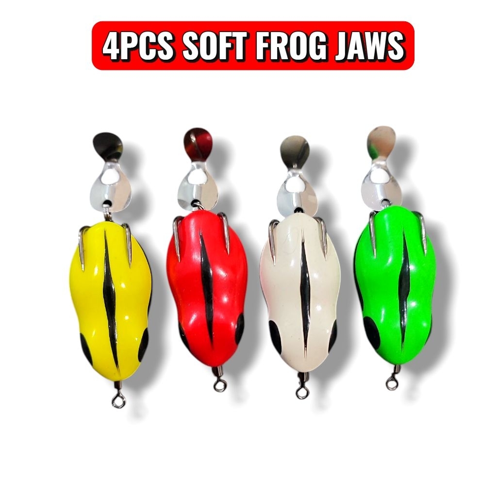 4 pcs SOFT FROG JAWS. umpan casting gabus. lure casting gabus