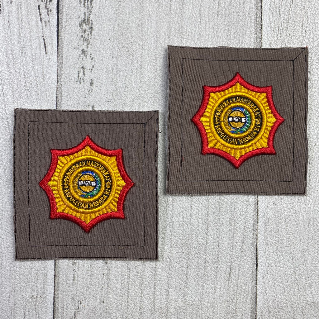 Bordir Timbul Roda BINMAS Atribut PDL POLRI Bet Badge BINMAS POLRI polisi Timbul 3D