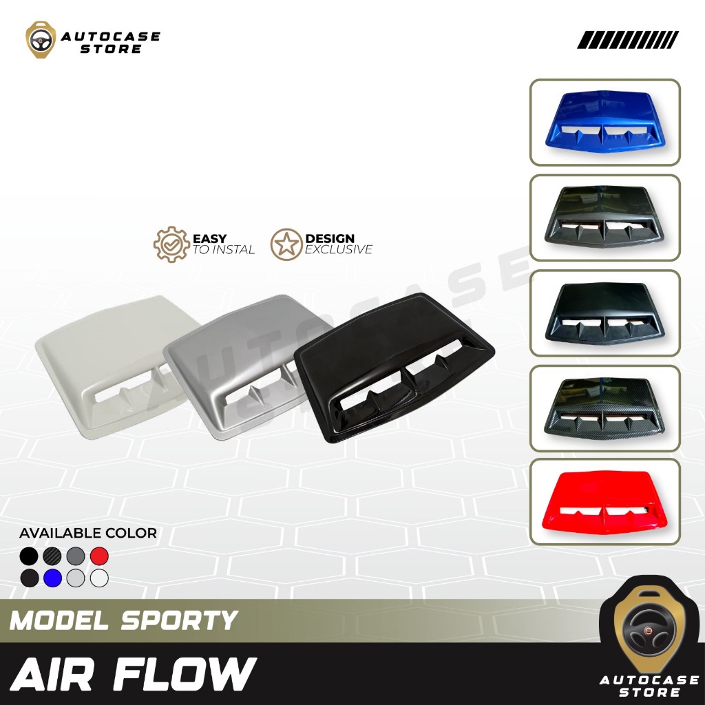 AIR FLOW SCOOP KAP MESIN MODEL SPORTY UNIVERSAL AKSESORIS MOBIL PNP