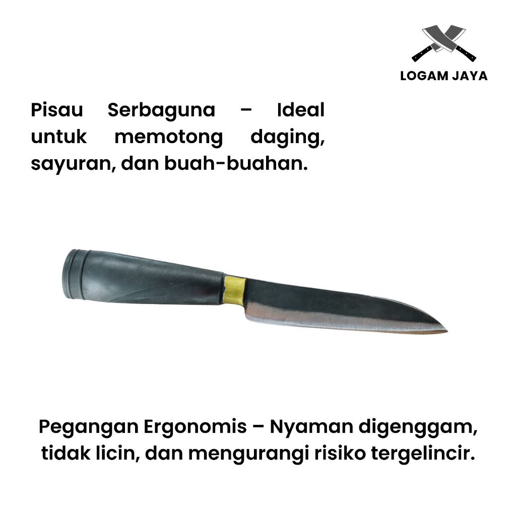 Pisau Dapur Tajam Baja Asli - Sayur Buah Daging Ikan