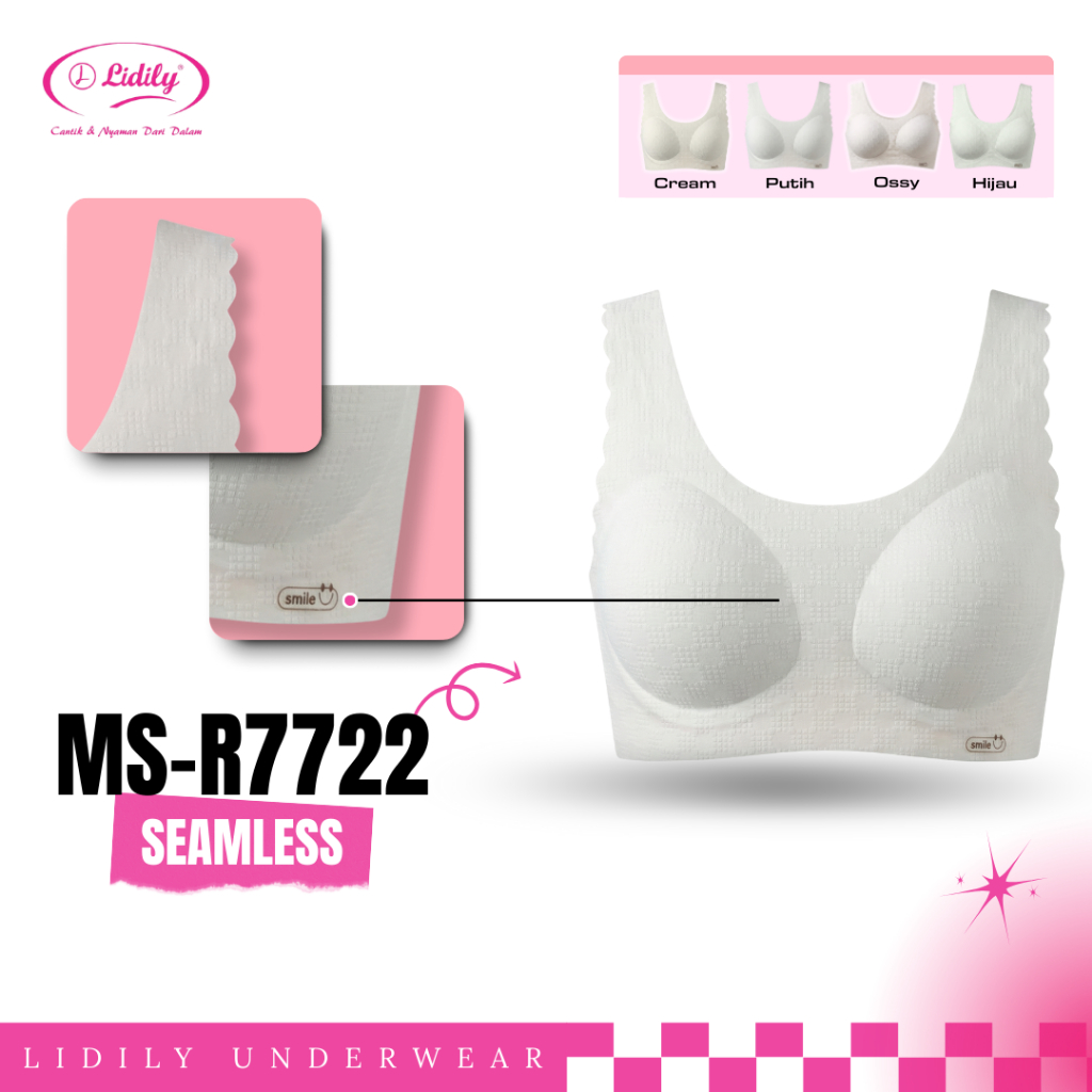 LIDILY - BRA Remaja Step 2 MS R7722 Seamless Tanpa Kawat Busa Lepas Pasang | Bra Nyaman