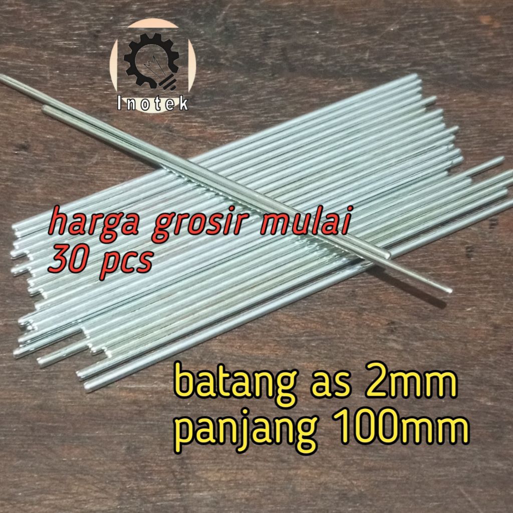 Batang as baja 2mm panjang 100mm grosir galvanis