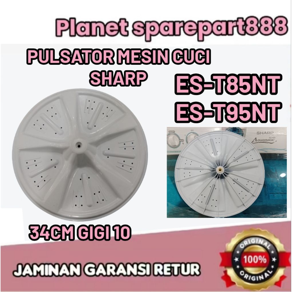 baling-baling / pulsator mesin cuci sharp ES-T85NT/ES-T85NT diameter 34cm gigi 10