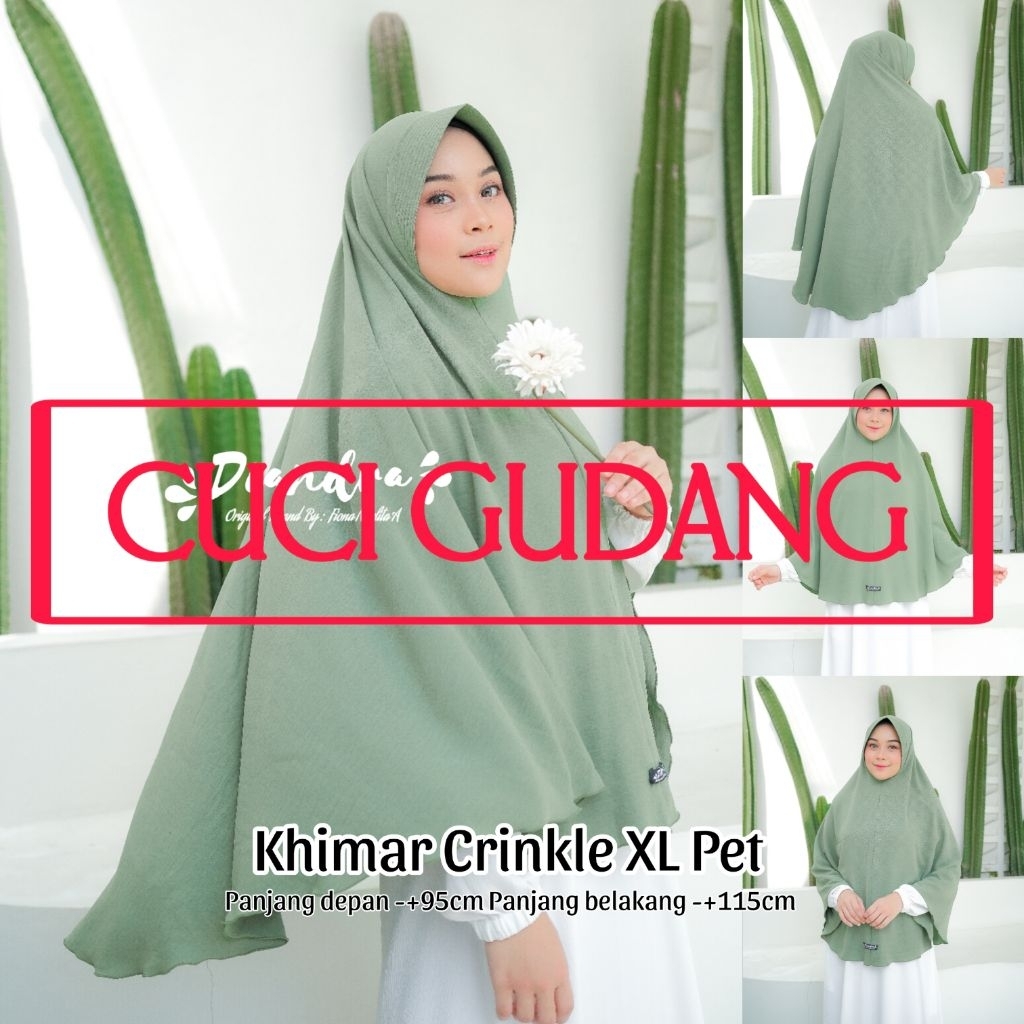 [Diandra Hijab]Jilbab Crinkle Air Flow Syar'i XL Kerudung Crinkle Air Flow Khimar Crinkle Syar'i Pet