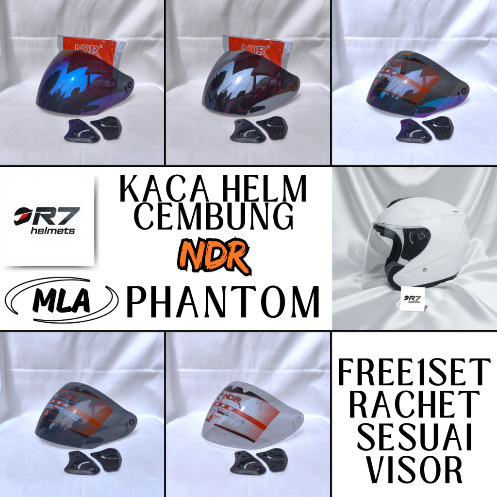 Kaca Helm MLA PHANTOM Visor Helmet CEMBUNG venom open ganteng  mla helmet iridium murah