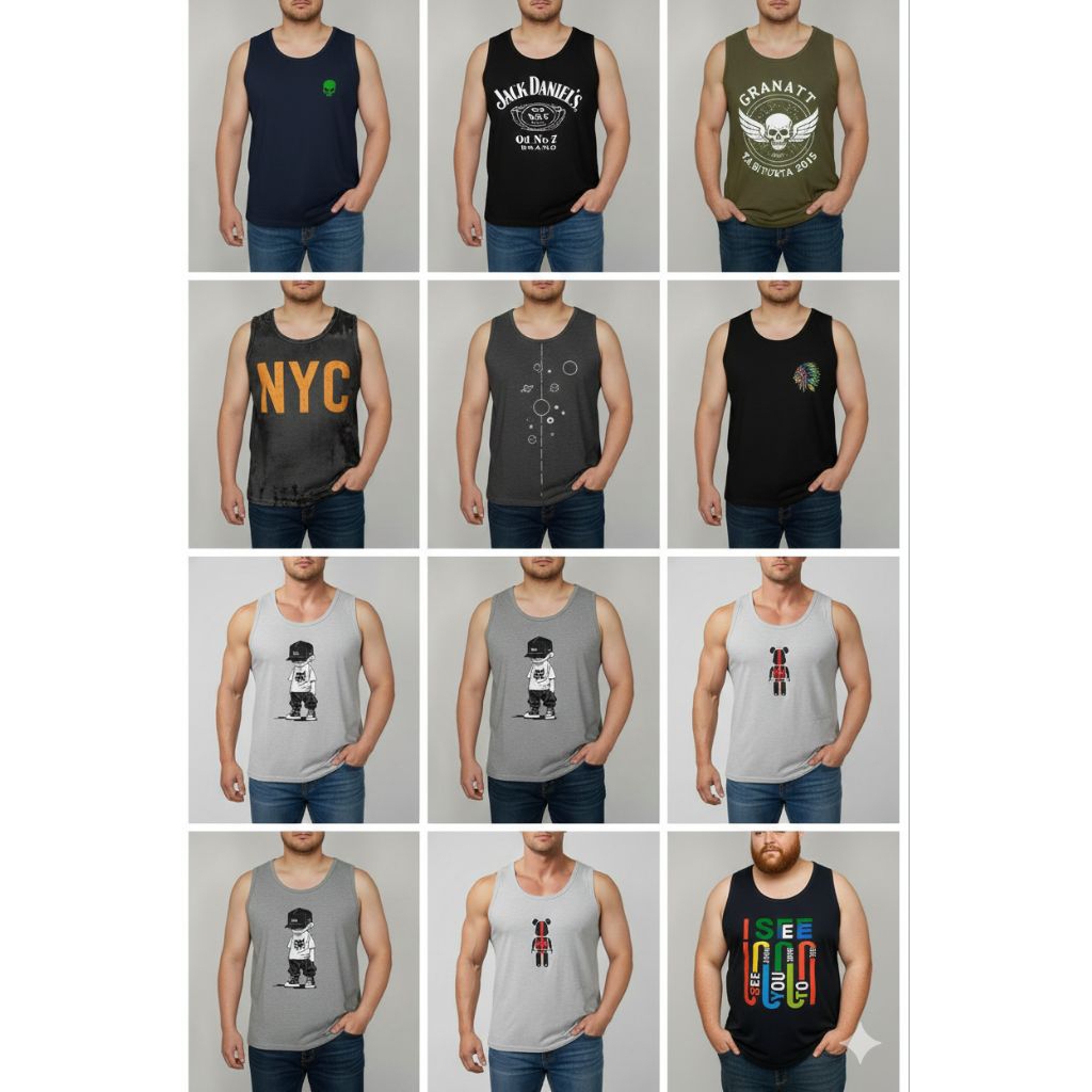 KAOS SINGLET JUMBO PRIA DAN WANITA 2XL 3XL 4XL 5XL KATUN