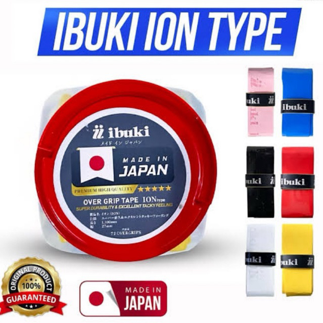 Grip Badminton IBUKI Ion Super Absorption Dry Grip Raket Padel Bulutangkis Tenis Lengket Overgrip Ja