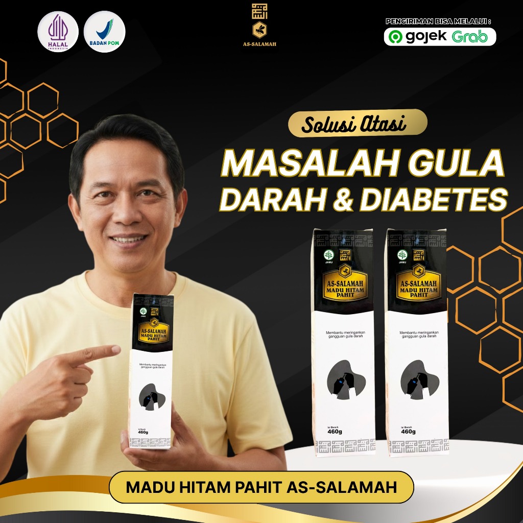 Madu Hitam Pahit Plus Propolis As Salamah 460 Gram, Madu Pahit Untuk Diabetes