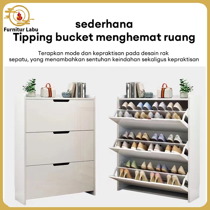 Lemari Sepatu Kayu Minimalis Tertutup Cermi House/Lemari Sepatu Tertutup Rak Sepatu Kayu Lemari Sepa