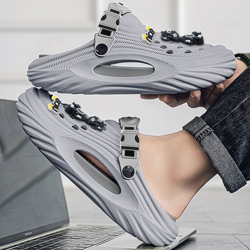 Sandal Pria Model Crocs Tali Belakang - Sepatu Santai Karet Ringan & Tahan Air untuk Outdoor/Rumah