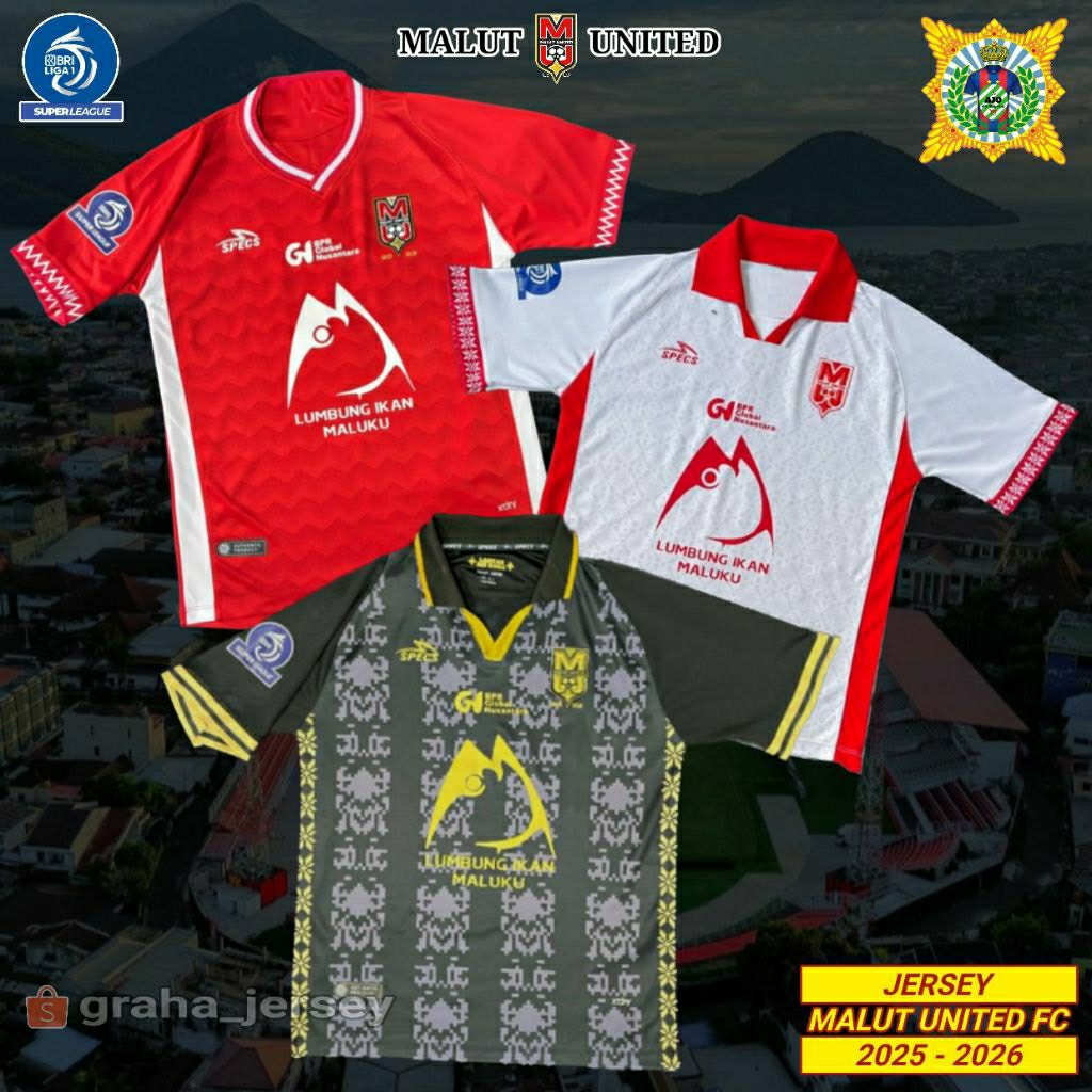 Jersey MALUT UNITED FC 2025 - 2026 BRI Super League HOME AWAY THIRD Printing Terbaru Lokal