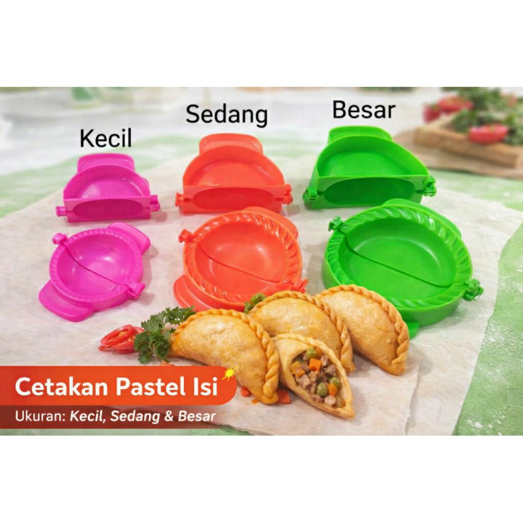 Cetakan Pastel Isi 3 Ukuran (Kecil Sedang Besar) – Cetakan Pastel Plastik Praktis Anti Ribet - Cetak