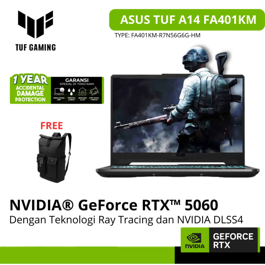 ASUS TUF A14 FA401KM GeForce RTX5060 8GB - AMD Ryzen AI 7 350 RAM 32GB SSD 1TB Windows 11 + Office H