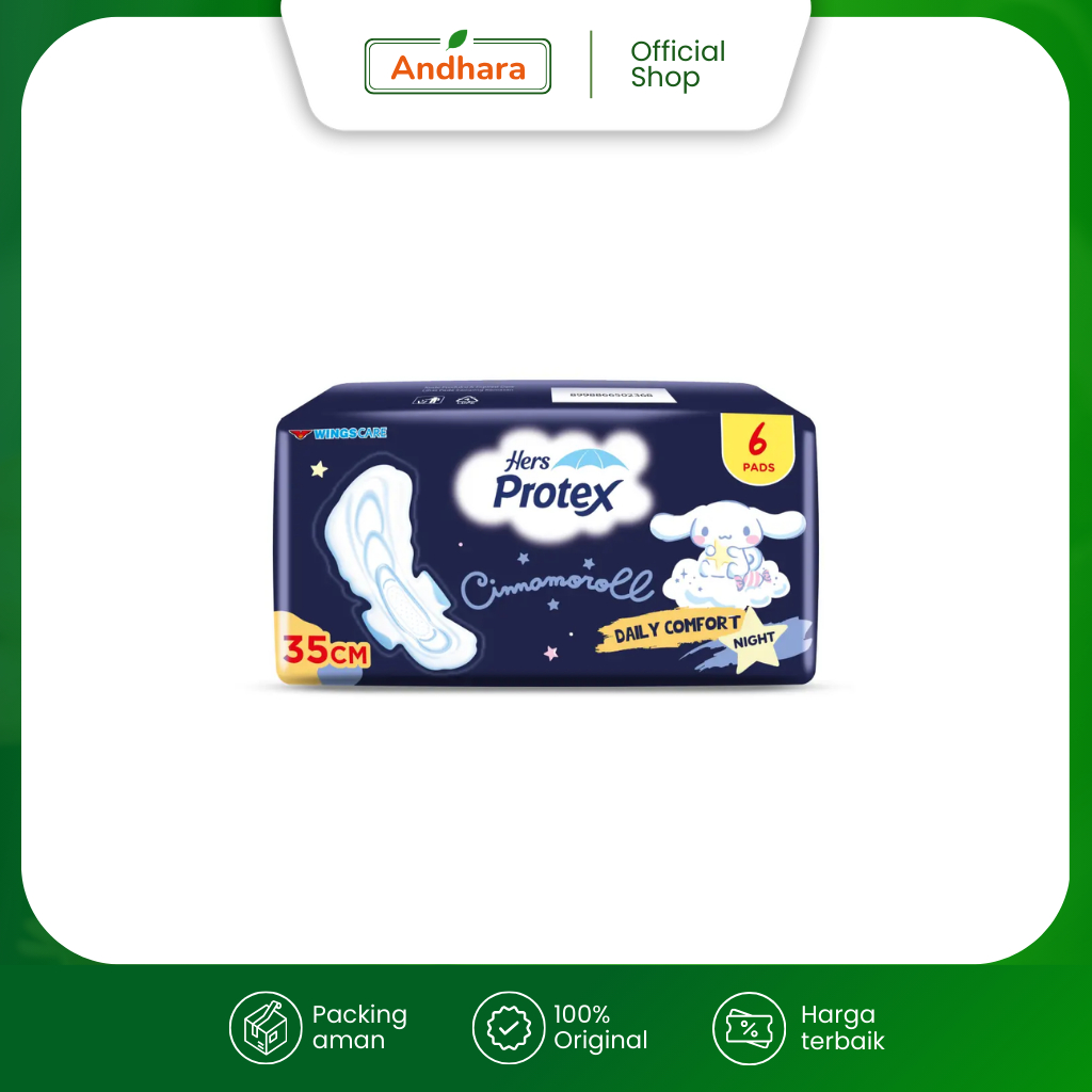 Hers Protex Cinnamonroll 35cm Isi 6 - Pembalut Malam