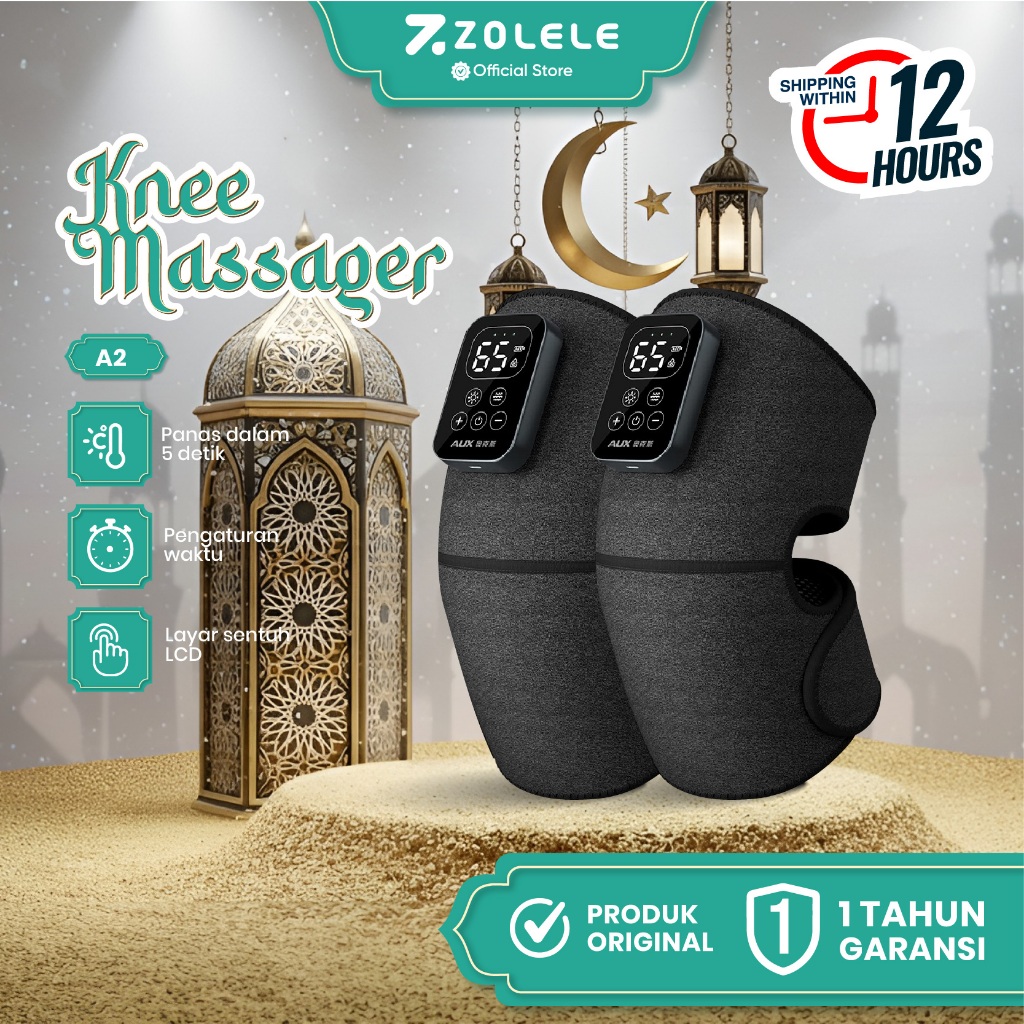 Zolele Alat Pijat Lutut/Pemanas Listrik Lutut Pad Perangkat Terapi/Nyeri Lutut Multifungsi Herbal Ko